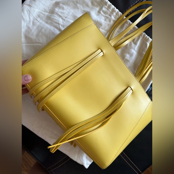 Mansur Gavriel Mini Fringe Tote Bag in Calf Leather Yellow - Picture 7 of 13